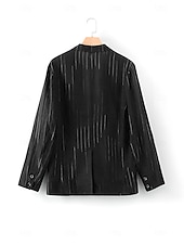 cheap Men&#039;s Elite Outerwear-Men&#039;s 100% Linen Blazer Lightweight Jacket Outdoor Casual Without Lining Classic &amp; Timeless Chic &amp; Modern Spring &amp;  Fall Linen Vertical Stripes Artistic Style Classic Style Blazer Black Navy Blue
