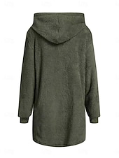 baratos Jaquetas Sherpa-Mulheres Casaco de lã Casaco de pelúcia Casaco com capuz Manter Quente Respirável Zíper Bolsos Forrada com Fleece Casual Bloco de cor Férias Rua Roupa Diária Para Noite Zíper Longo Capuz Normal Manga