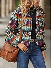 economico Blazer e Completi-Per donna Cappotto invernale Esterno Strada Da tutti i giorni Autunno Inverno Standard Cappotto Standard Moda Informale Giacca Manica lunga Color Block Con tasche Viola