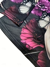 Χαμηλού Κόστους Τέχνη &amp; Σχεδίαση μπλουζάκι-Γυναικείο T-Shirt Σκελετούς Μακρυμάνικο Crew Neck Μακρυμάνικη Τουνίκ Τύπωμα Μωβ Άνοιξη Φθινόπωρο Προ Ανάσταση