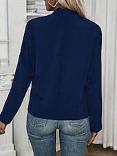 billige Blazere og dresser-Dame Mote Gatemote Blazer Joggebukser Langermet Skjortekrage عادي Arbeid Arbeidstøy Svart Hvit Navyblå Høst Normal
