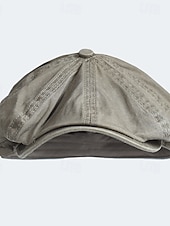 economico Cappelli da uomo-Per uomo Cappello basco Cappello Ascot Cappello da strillone Nero Blu Cotone Di tendenza Informale Strada Giornaliero Liscio Regolabile Crema solare Traspirante