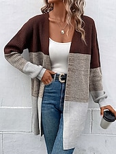 abordables Cardigans et vêtements d&#039;extérieur-Femme Pull Chandail Pull Pull décontracté Décontractées Flexible Géométrique A côtes Col V Tricoté manche longue Hauts réguliers Tricoter Extérieur du quotidien Fin de semaine Rouge vin Automne Hiver