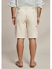 economico Pantaloni Corti Elite da Uomo-Per uomo Shorts Shorts di Lino Pantaloncini Estivi Tasca Frontale Gamba Dritta Semplice Comodità Traspirante Lunghezza al ginocchio All&#039;aperto Vacanza Feste Moda Essenziale Cachi