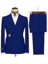 Недорогие Праздничная вечеринка-Мужской Смокинги Костюмы Для вечеринок Свадьба Черный Розовый Весна, осень, зима, лето Костюм Острый Лацкан с тупым углом Однотонный Узкий крой Набор из 2 предметов Однобортный с 1 пуговицей