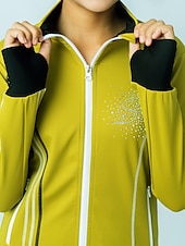 economico Abbigliamento da Allenamento di Pattinaggio Artistico-Giacca in pile per pattinaggio artistico Pantaloni da pattinaggio artistico Giacca con pantaloni da pattinaggio artistico Per donna Ragazze Pattinaggio sul ghiaccio Giacca Collant Abiti Nero / giallo