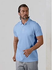 halpa Miesten golfvaatteet-Miesten Poolopaita Musta Valkoinen Vaalean vihreä Lyhythihainen Topit Golfasut Vaatteet Asut Wear Apparel