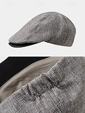 preiswerte Herrenhüte-Herren-Baskenmütze, klassische Schiebermütze aus Tweed – Herrenmütze im Vintage-Stil mit Lederschirm, perfekt für die Freizeit und Outdoor-Aktivitäten