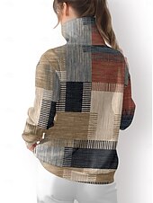 baratos Roupas de golfe feminino-Mulheres Moletom Azul denim Amarelo Fúcsia Manga Longa Térmico / Quente Blusas Outono Inverno Roupas femininas de golfe, roupas, roupas, roupas