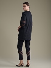 baratos Blusas e Camisas-camiseta modal transparente solta manga 3/4