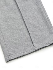 billiga breda ben och hög midja-Dam Joggingbyxor Kinesiska Mode Streetwear Fullängd Hög midja Slät Ficka Elastiskt midjeband Bekväm Mjuk Microelastisk Utomhus Gata Grå Höst Vinter Normal