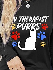 abordables T-shirt Humor &amp; Citations-T-shirt pour femme 100% coton Tee Week-end Mode Basique À manches longues Noir Printemps  Automne