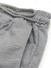 billiga breda ben och hög midja-Dam Joggingbyxor Kinesiska Mode Streetwear Fullängd Hög midja Slät Ficka Elastiskt midjeband Bekväm Mjuk Microelastisk Utomhus Gata Grå Höst Vinter Normal