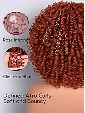 abordables Perruques de qualité supérieure-perruques afro bouclées pour femmes noires perruque courte bouclée avec frange boucles crépues cheveux bouclés perruques synthétiques pour femmes afro-américaines