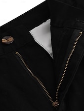 preiswerte Chinos-Herren Hose Chinos Chinohose Knöpfe Fronttasche Einfach Komfort Geschäft Täglich Ferien Mode Schick &amp; Modern Schwarz Weiß Mikroelastisch