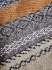 abordables Motifs graphiques et détails-Femme Pull Chandail Pull Pull décontracté Rétro Vintage Décontractées Flexible Géométrique A côtes Col V Tricoté manche longue Hauts réguliers Tricoter Extérieur du quotidien Fin de semaine Kaki