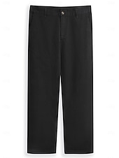 preiswerte Chinos-Herren Hose Chinos Chinohose Knöpfe Fronttasche Einfach Komfort Geschäft Täglich Ferien Mode Schick &amp; Modern Schwarz Weiß Mikroelastisch