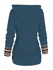 abordables Tuniques-t-shirt femme mode moderne décontracté manches longues hauts réguliers col rond quotidien week-end vin bleu vert gris printemps automne