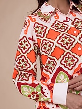  Satin Bohemia Casual Long Sleeve Shirt