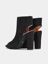 levne Kotníkové boty-Dámské Boty Denní Kotníkové boty Booties Blokovat patu Palec do špičky Módní Semiš Zip Černá