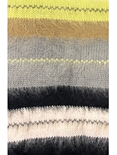 preiswerte Grafische Muster und Details-Damen Pullover Stilvoll Brautkleider schlicht Weich Farbblock Gestreift Grobstricken Rundhalsausschnitt überdimensional Streifen Langarm Normale Oberteile Stricken Outdoor Täglich Ausgehen Purpur Grün