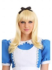 Недорогие Парики для киноперсонажей-Увлекательные костюмы классический блондинистый парик Алисы из страны чудес стандартные парики на Хэллоуин