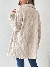 abordables Cardigans et vêtements d&#039;extérieur-Femme Veste décontractée Chaud Confortable Ajustable Mode Couleur unie du quotidien Ouvrir le devant Normal Col rabattu Standard manche longue Vêtements d&#039;extérieur Beige Printemps Automne