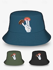 cheap Men&#039;s Hats-Men&#039;s Bucket Hat with Donut Peace Sign Graphic - Trendy Casual Sun Hat for Summer Outfits and Streetwear