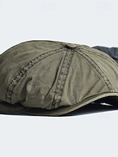 economico Cappelli da uomo-Per uomo Cappello basco Cappello Ascot Cappello da strillone Nero Blu Cotone Di tendenza Informale Strada Giornaliero Liscio Regolabile Crema solare Traspirante