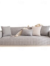 cheap Sofa Cover-Biscuit Plush Soft Non-Slip Couch Cover - Ultra-Comfortable and Cozy Fabric - Non-Slip Backing for Secure Fit - Protects Your Sofa from Spills, Stains, and Wear - Perfect for Enhancing Home Comfort