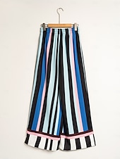 preiswerte weites Bein und hohe Taille-Damen Hose mit weitem Bein Maxi Täglich Casual Himmelblau Frühling Sommer XS S M