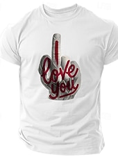 cheap Men&#039;s Funny T shirts-Men&#039;s Rude Offensive Middle Finger T shirt Short Sleeve T shirt 3D Print Crew Neck Shirt Fashion Athleisure Street Sports Outdoor Black White Dark Blue Summer Spring Clothing Apparel S M L XL XXL XXXL