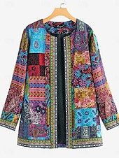 preiswerte Freizeitjacken-Damen Elegante Staubtücher Elegante Jacken Freizeitjacke Frühling Herbst Winter Regulär Mantel Normale Passform Bequem Lässig / Alltäglich Mode Jacken Langarm Druck Einfarbig Einfach Verstellbar Rosa