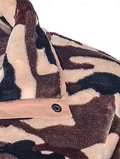 olcso Puhos pulóverek-női pulóver alkalmi terepszínű utcai mindennapi ruha v nyak patchwork gombok zseb hosszú ujjú bézs szürke ősz tél