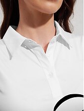 billiga Polos &amp;amp; kvartsdragkedjor-Dam Vandringspolotröja Vit Ärmlös Överdelar Golfkläder för damer Kläder Outfits Bär kläder