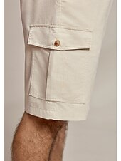 economico Pantaloni Corti Elite da Uomo-Per uomo Shorts Shorts di Lino Pantaloncini Estivi Tasca Frontale Gamba Dritta Semplice Comodità Traspirante Lunghezza al ginocchio All&#039;aperto Vacanza Feste Moda Essenziale Cachi
