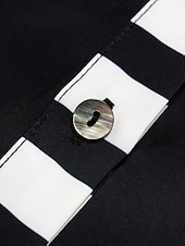 economico camicie, top e camicette-camicie nere con collo alto e polsini geometrici in raso