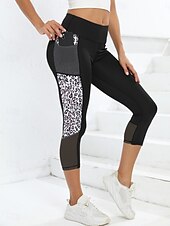 abordables -Femme Joggings Chino Mode Vêtement de rue Toute la longueur Taille haute Léopard Poche Ceinture élastique Confortable Doux Micro-élastique Extérieur Plein Air Rose Claire Noir marron Bleu œuf de mer