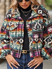 economico Blazer e Completi-Per donna Cappotto invernale Esterno Strada Da tutti i giorni Autunno Inverno Standard Cappotto Standard Moda Informale Giacca Manica lunga Color Block Con tasche Viola