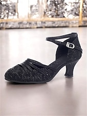 economico Scarpe per balli latini-scarpe da ballo latino da donna con brillantini dorati, lacci e cinturini incrociati - eleganti calzature da ballo da sala