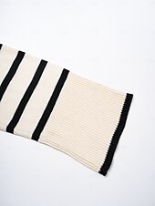 economico maglione da donna-Per donna Felpa A collo alto A coste Maglia Misto lana A campana Autunno inverno Casual / quotidiano Casual quotidiano Manica lunga Banda Bianco S M L