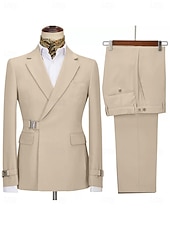 Недорогие Праздничная вечеринка-Мужской Смокинги Костюмы Для вечеринок Свадьба Черный Розовый Весна, осень, зима, лето Костюм Острый Лацкан с тупым углом Однотонный Узкий крой Набор из 2 предметов Однобортный с 1 пуговицей