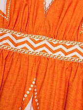economico abito casual stampato-abito lungo da vacanza in stile bohémien con stampa geometrica e scollo a V
