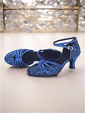 economico Scarpe per balli latini-scarpe da ballo latino da donna con brillantini dorati, lacci e cinturini incrociati - eleganti calzature da ballo da sala