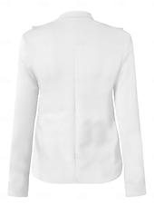 billige Blazere og dresser-Dame Mote Gatemote Blazer Joggebukser Langermet Skjortekrage عادي Arbeid Arbeidstøy Svart Hvit Navyblå Høst Normal