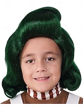 levne Paruky filmových postav-Willy wonka továrna na čokoládu oompa loompa dětská paruka halloween cosplay party paruky