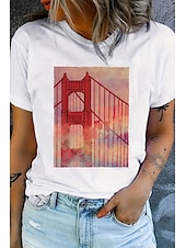 cheap Art&amp;Design tee-Women&#039;s 100% Cotton T Shirt Tee Daily Modern Casual Short Sleeve White Summer