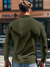  Per uomo Maglia da golf Polo da Golf Casuale Lavoro Bavero Manica Lunga Essenziale Moderno Semplice Bottoni Primavera & Autunno Vestibilità regolare Bianco Maglia da golf