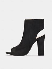 levne Kotníkové boty-Dámské Boty Denní Kotníkové boty Booties Blokovat patu Palec do špičky Módní Semiš Zip Černá