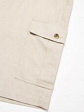 economico Pantaloni Corti Elite da Uomo-Per uomo Shorts Shorts di Lino Pantaloncini Estivi Tasca Frontale Gamba Dritta Semplice Comodità Traspirante Lunghezza al ginocchio All&#039;aperto Vacanza Feste Moda Essenziale Cachi